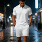 🔥Nur für kurze Zeit: 50 % Rabatt + versandkostenfrei👕Zweiteiliges Sommer-Set für Herren aus Polohemd und Shorts