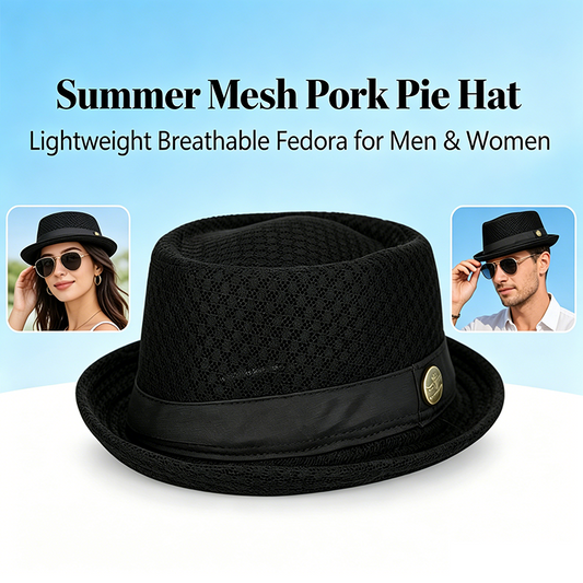 ✨50% RABATT!🎩Atmungsaktive Mesh Fedora Hut Sonnenschutzhut Herren Damen Leicht Outdoor Mütze