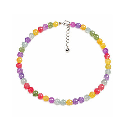Regenbogen Katzenauge Perlenschmuck – Halskette, Armband, Fußkette & Handyband