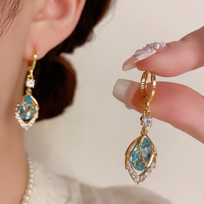 💎 50% RABATT! 💧 Himmelblaue Tropfen-Creolen mit Drop-Effekt – elegante Hänger für Damen – Leichte, funkelnde Ohrringe für den täglichen Chic oder besondere Anlässe ✨