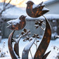 ✨🌿Gartenstecker aus Metall im rustikalen Vogel- und Blumen-Design🐦