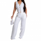 Damen-Set: Weste mit V-Ausschnitt und Hose mit weitem Bein