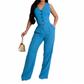 Damen-Set: Weste mit V-Ausschnitt und Hose mit weitem Bein
