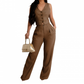 Damen-Set: Weste mit V-Ausschnitt und Hose mit weitem Bein