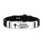 Armband mit inspirierendem Bibelvers und Kreuzmotiv