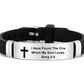 Armband mit inspirierendem Bibelvers und Kreuzmotiv