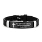 Armband mit inspirierendem Bibelvers und Kreuzmotiv
