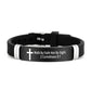 Armband mit inspirierendem Bibelvers und Kreuzmotiv