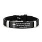 Armband mit inspirierendem Bibelvers und Kreuzmotiv