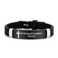 Armband mit inspirierendem Bibelvers und Kreuzmotiv
