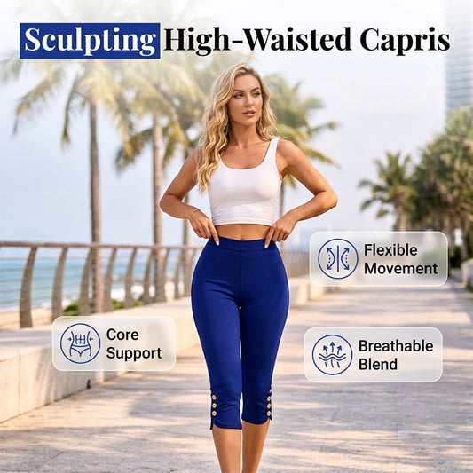Bequeme Damen-Stretch-Caprihose mit Bauchweg-Effekt