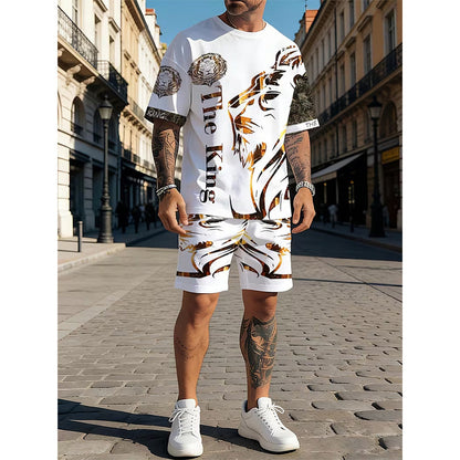🦁☀️ MID-SEASON SALE: −50% NUR FÜR KURZE ZEIT! 2-teiliges Freizeit-Set für Herren – Mit Löwen-Print, bequemes Oberteil & Shorts, atmungsaktiv & vielseitig für Sommer & Alltag 🩳✨