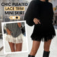 👗Neuwaren 50% Rabatt💥Chic Pleated Lace Trim Mini Skirt – Plisseefalten, zarte Spitze, perfekt für den Sommer 🌸💨