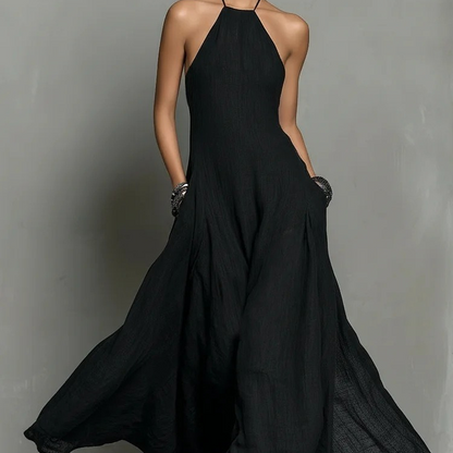 👗 NUR FÜR KURZE ZEIT: 50 % RABATT! ✨ Elegantes, ärmelloses Neckholder-Maxikleid für Damen