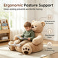 🧸 Plüsch-Teddybär-Kindersofa – weiches Cartoon-Tier-Sitzkissen mit Rückenlehne für Kinder