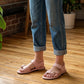 Flache Sommersandalen für Damen mit Doppelschnalle