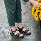 Flache Sommersandalen für Damen mit Doppelschnalle
