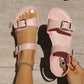 Flache Sommersandalen für Damen mit Doppelschnalle