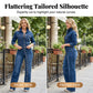 🌸 50% RABATT JETZT! 🌸Damen Schickes Knopfdetail Denim-Set