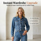 🌸 50% RABATT JETZT! 🌸Damen Schickes Knopfdetail Denim-Set