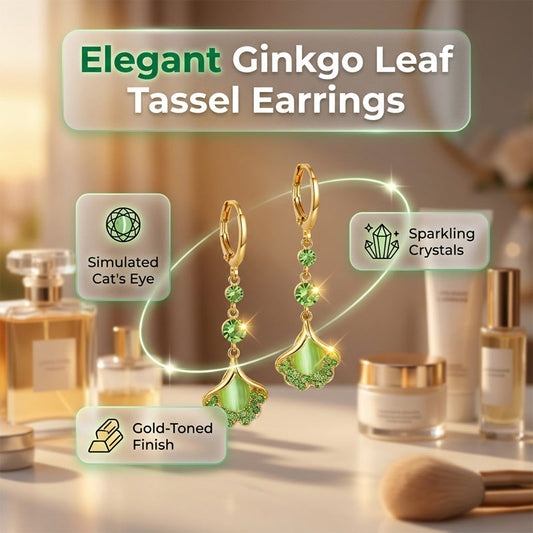 🌸 50% RABATT JETZT! 🌸Elegante Ginkgoblatt-Quasten-Ohrringe