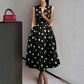 👗 Damen-Kleid mit Polka-Dot-Muster, V-Ausschnitt & ärmellos – luftig, elegant & vielseitig für Alltag, Büro & besondere Anlässe 🌸✨