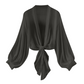 🧥 ZEITLICH BEGRENZT 50% RABATT! 💥 Damen Leichter Chiffon Vorne-Knoten Cardigan – Ballonärmel, Transparent, Layering ✨