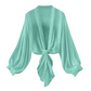 🧥 ZEITLICH BEGRENZT 50% RABATT! 💥 Damen Leichter Chiffon Vorne-Knoten Cardigan – Ballonärmel, Transparent, Layering ✨
