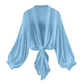 🧥 ZEITLICH BEGRENZT 50% RABATT! 💥 Damen Leichter Chiffon Vorne-Knoten Cardigan – Ballonärmel, Transparent, Layering ✨