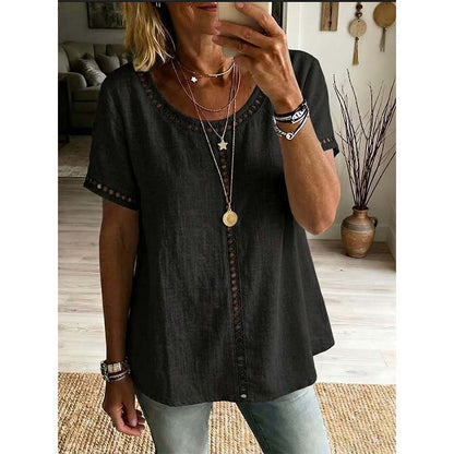 👚50% RABATT JETZT HALBER PREIS🌼🔥 Lässiges Boho-Ausschnitt-Oberteil für Damen ☁️