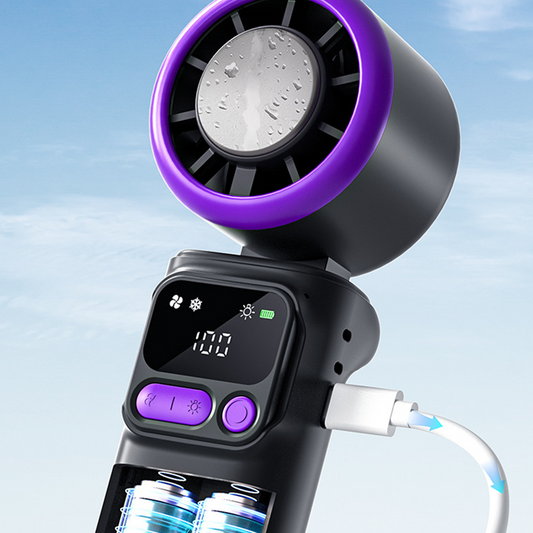 ❄️🌬️ 50% RABATT! Tragbarer Kühlventilator mit Eiskompressionsplatte – Verdunstungskühlung, 3 Stufen & Akku – Perfekt für heiße Tage, Büro & Outdoor ✨