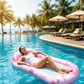 Aufblasbarer Pool-Float-Hängematte mit Netzmitte