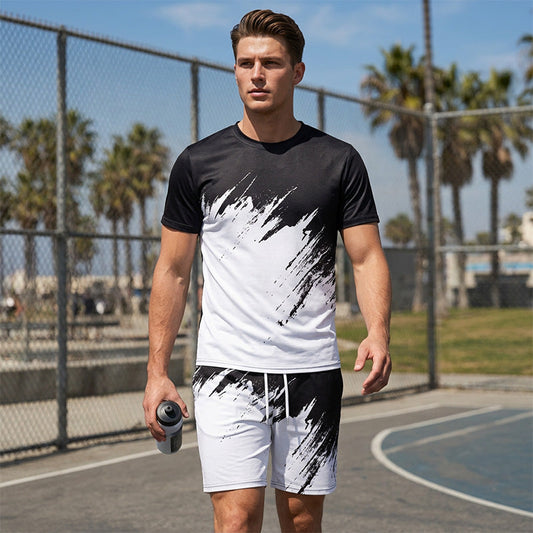 👕 50% RABATT! ☀️ 2-teiliges Sommer-Set für Herren – Mit dynamischem Print, atmungsaktiv & bequem – Perfekt für Alltag, Sport oder Freizeit – lässiger und leichter 2-in-1 Look 🩳✨