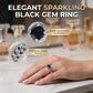 💍 50% RABATT JETZT HALBER PREIS 🔥 Damen Vintage Schwarzer Zirkon Ring 🖤