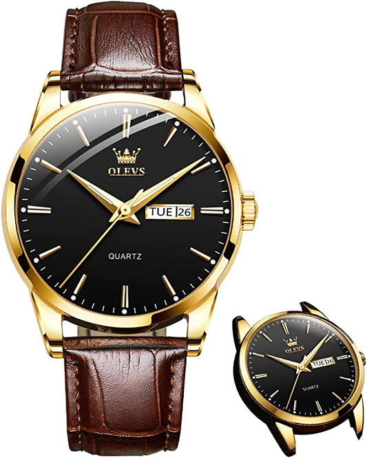 📢📢 50 % RABATT !! ⏰ Herrenuhr im schlichten Design mit Tag- und Datumsanzeige – Analogquarzuhr aus Edelstahl für Herren, klassische Herrenuhr mit leuchtenden Zeigern, Zifferblatt in Schwarz/Weiß/Blau