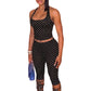 🏆LETZTER TAG 50% RABATT🔥Gepunktetes Neckholder Bodycon Hosen-Set