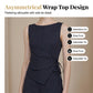 💼✨ Damen Nadelstreifen-Jumpsuit mit Wickelgürtel – Eleganter Einteiler, Schmeichelhafter V-Ausschnitt & Weites Bein, Mühelos vom Büro zum Abendessen