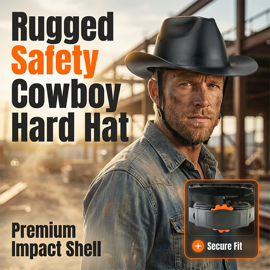 ⛑️ 50% RABATT! 🏗️ Cowboy-Schutzhelm mit breiter Krempe für Baustellen – Robust & hitzebeständig – Bietet Schutz vor Sonne, Staub & Schlägen – ideal für Bau, Landwirtschaft & Outdoor-Arbeit 🌞✨