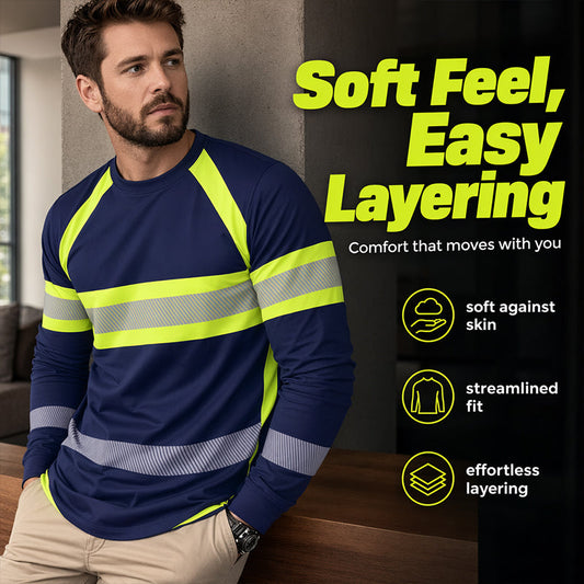 👕 ZEITLICH BEGRENZT 50% RABATT! ✨ Modisches Langarm-T-Shirt mit Rundausschnitt & kontrastierendem Colorblock – Casual Freizeit Top🍂