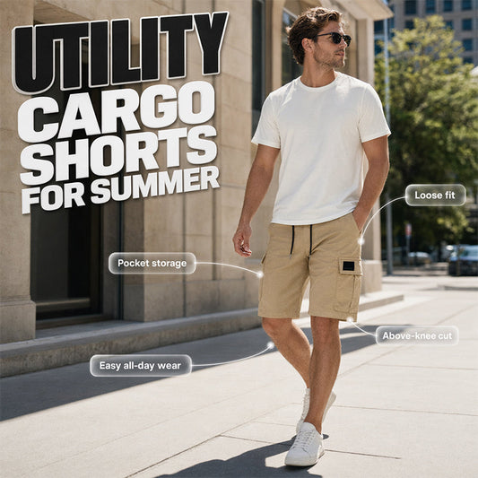 🩳 Herren-Freizeit-Cargoshorts – lässige Passform, mit vielen Taschen & 5/4-Länge, bequem & vielseitig für Sommer, Alltag & Outdoor ☀️