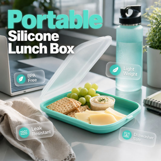 🍱✨ Tragbare Lunchbox aus lebensmittelechtem Silikon – 50% RABATT! BPA-frei, auslaufsicher, faltbar – perfekt für Arbeit, Reise & Picknick. 🔥💪