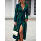 👗 ZEITLICH BEGRENZT 50% RABATT! ✨ Mehrfarbiges bedrucktes Hemdblusenkleid – Taillengürtel, Schlitzsaum, ganztägiger Komfort 🌸