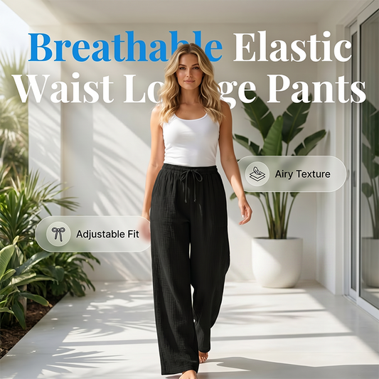 Damen Loungewear-Hose mit elastischem Bund aus Baumwolle