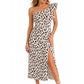 Damen Sommer Rückenfreies Midi-Kleid mit Seitenschlitz