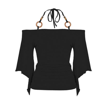 👗 ZEITLICH BEGRENZT 50% RABATT! ✨ Damen Top mit Carmen-Ausschnitt & Halsband – Trägerloses Sommeroberteil