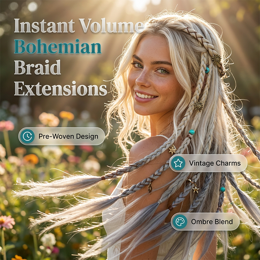 🍂Vorgeflöchtene Haar-Extensions✨Maillard Farbton Natürliche Haarverlängerung