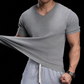 👕 50% RABATT! ✨ Atmungsaktives V-Ausschnitt Strick-T-Shirt – Strukturiert & sportlicher Schnitt – Perfekt für Gym, Streetstyle oder den Alltag – bequem & vielseitig 🏋️🔥