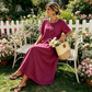 👗Maxikleid für Damen mit Knopfleiste und kurzen Ärmeln