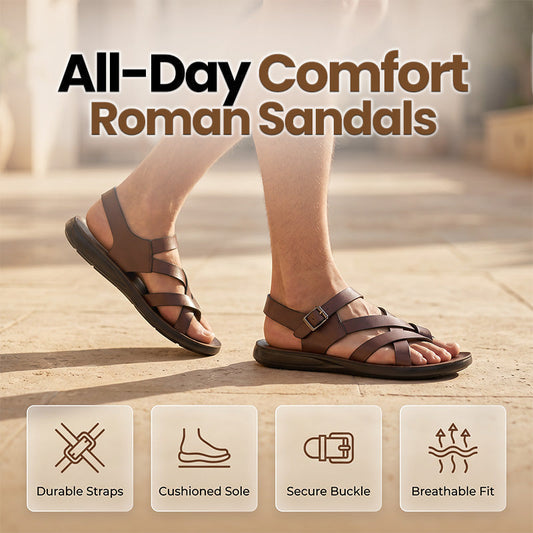 ⏰ 50% RABATT! 👞 Herren Römersandalen Sommer lässig – Weiche Sohle, atmungsaktiv & rutschfest – Ideal für Strand & Freizeit 🌊