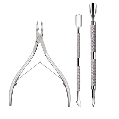 3PCS Professional Cuticle Nipper & Pusher Set